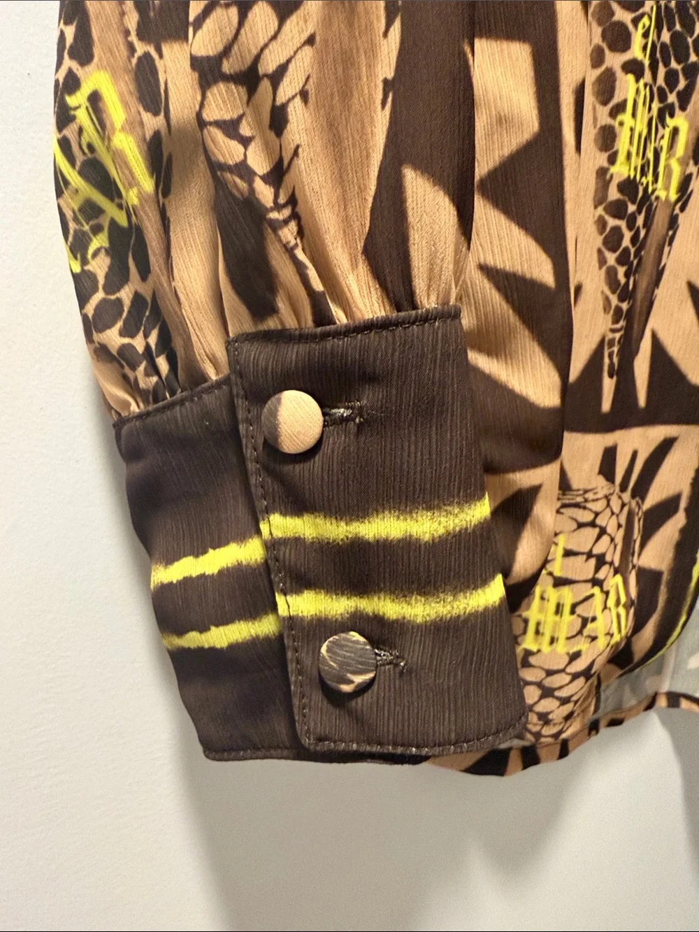 Mayorga Brown & Tan Pinecone Print Two-Piece Set with Yellow Accents - Picture 7 of 7